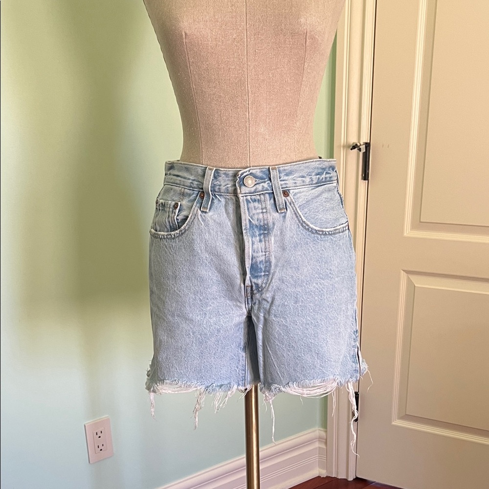 Levi's Sky Blue Denim Shorts for Women